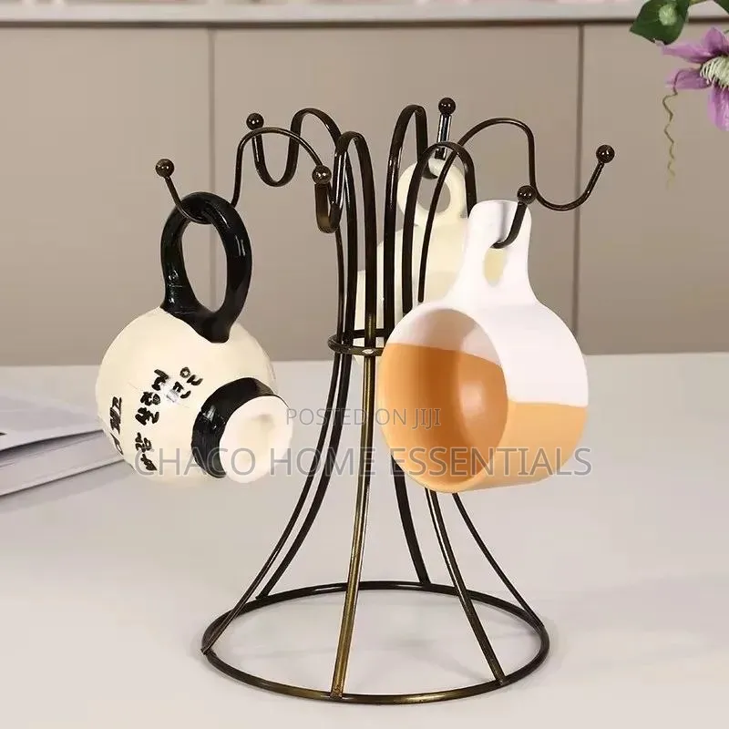 6-Hook Stainless Steel Mug Holder Stand