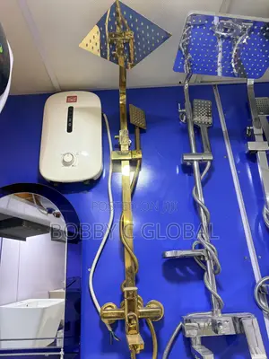 Square Gold Standing Shower