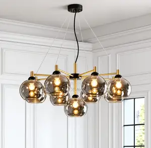 Nordic Modern Glass Spherical Living Room Chandelier