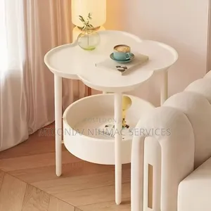 Double Layer Storage Bedside Plastic Table