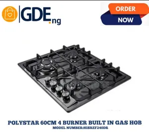 Polystar 60cm 4 Burner in Built Gas Hob