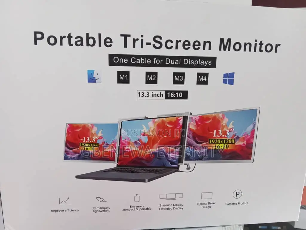 Portable Triple Screen Extender for Laptop