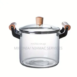 Heat Resistant Borosilicate Glass Pot With Lid