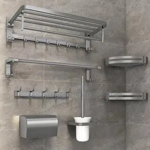 Gray Toilet Accessories Set