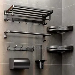 Gray Toilet Accessories Set