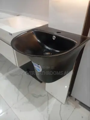Stylish Black Canter Top Basin Hung on Wall