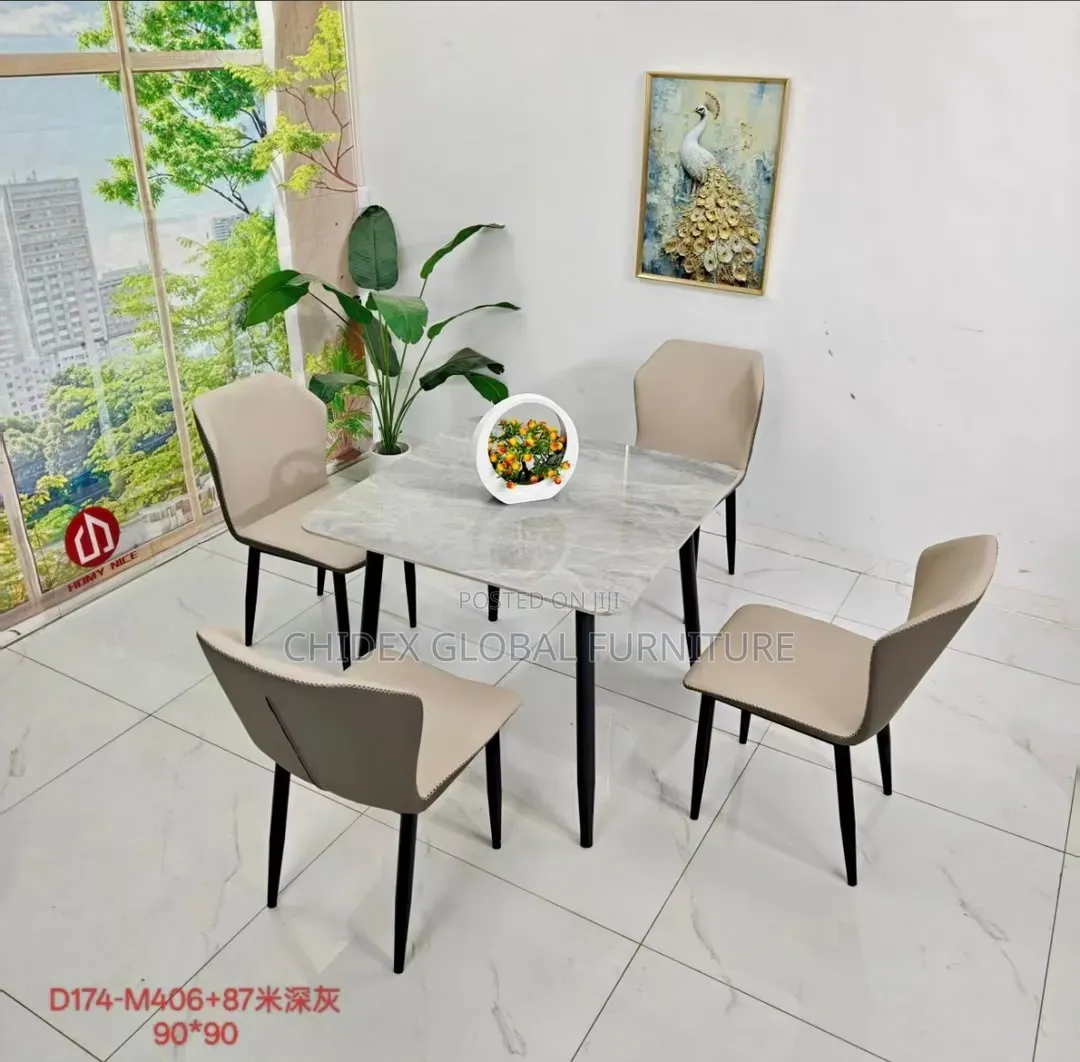 Simple Ceramic Dining Table Set With Four Seater