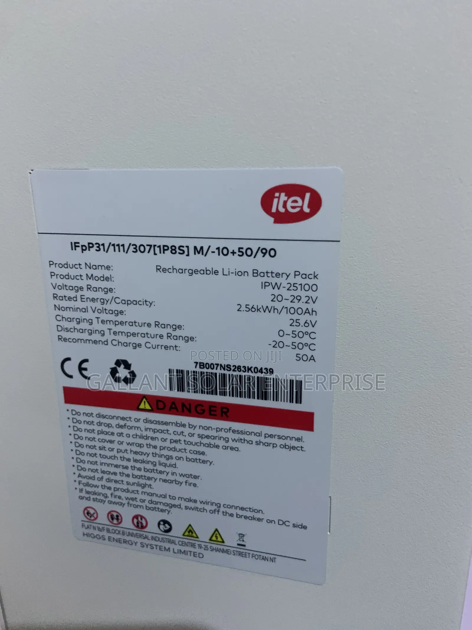 Itel 2.5kwh Lithium Battery 24v