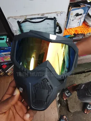 Black Motorcycle Riding Goggles With Face Mask