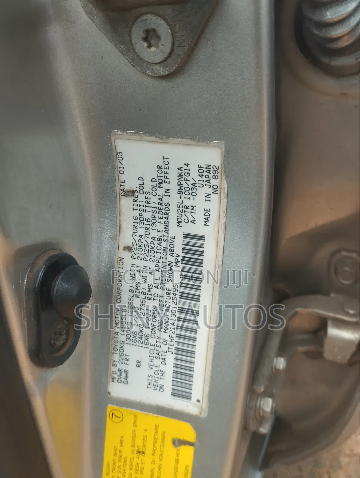 Toyota Highlander 2003 Silver