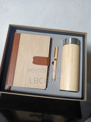 Bamboo Set of Notepad , Pen and Temperature Flask (Wholesales Only)
