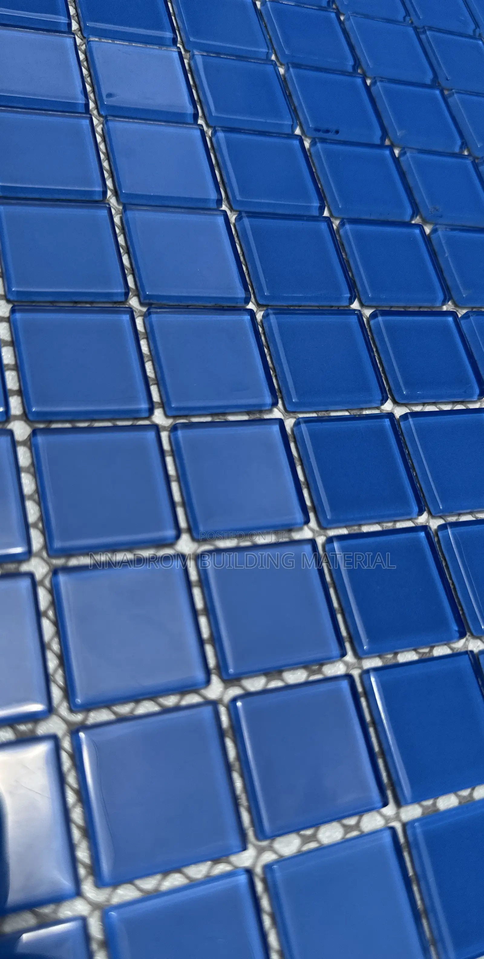 1/1 Mid Blue Glass Pool Mosaic