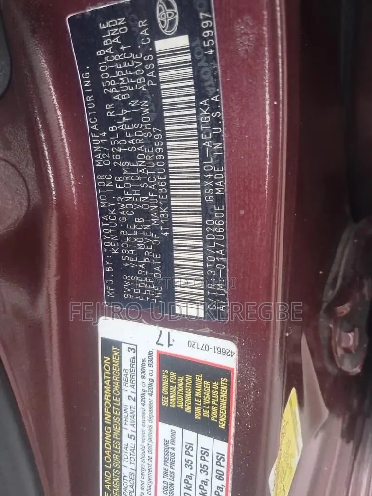 Toyota Avalon 2014 Red
