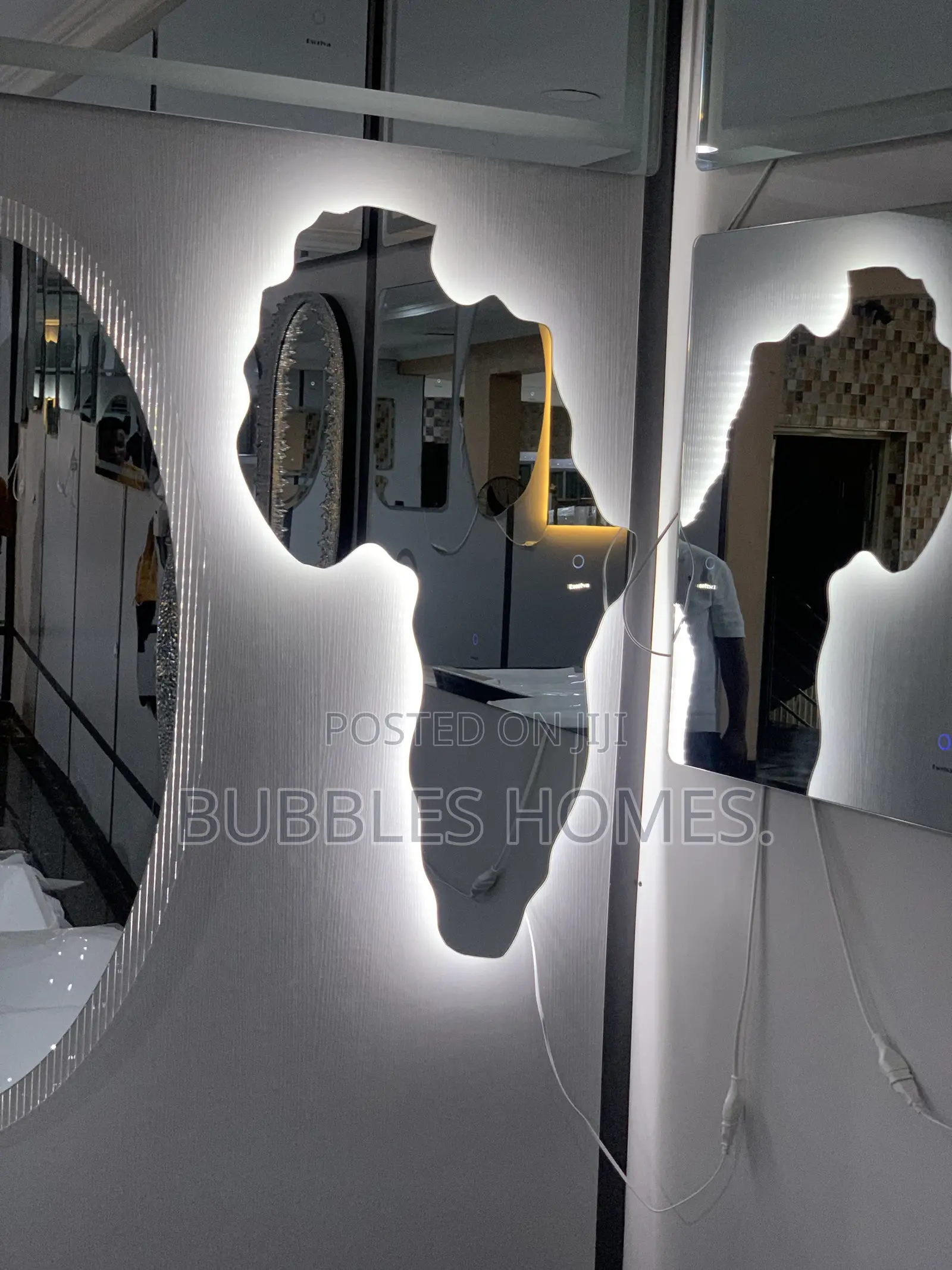 African Map Led Mirror