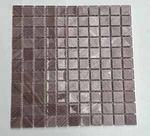 1/1 Beige Glass Mosaic Design