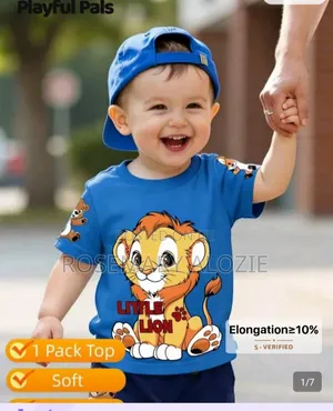 Cute Lion Printed Toddler Boy Short-Sleeve T-Shirt( 2-3Yrs )