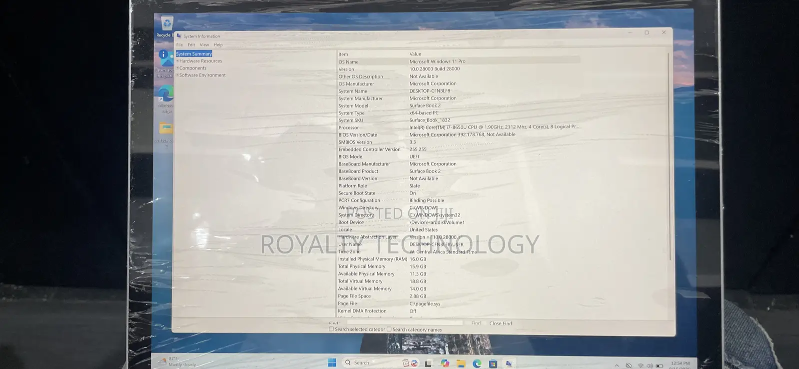 Laptop Microsoft Surface Book 2 16GB Intel Core i7 SSD 512GB