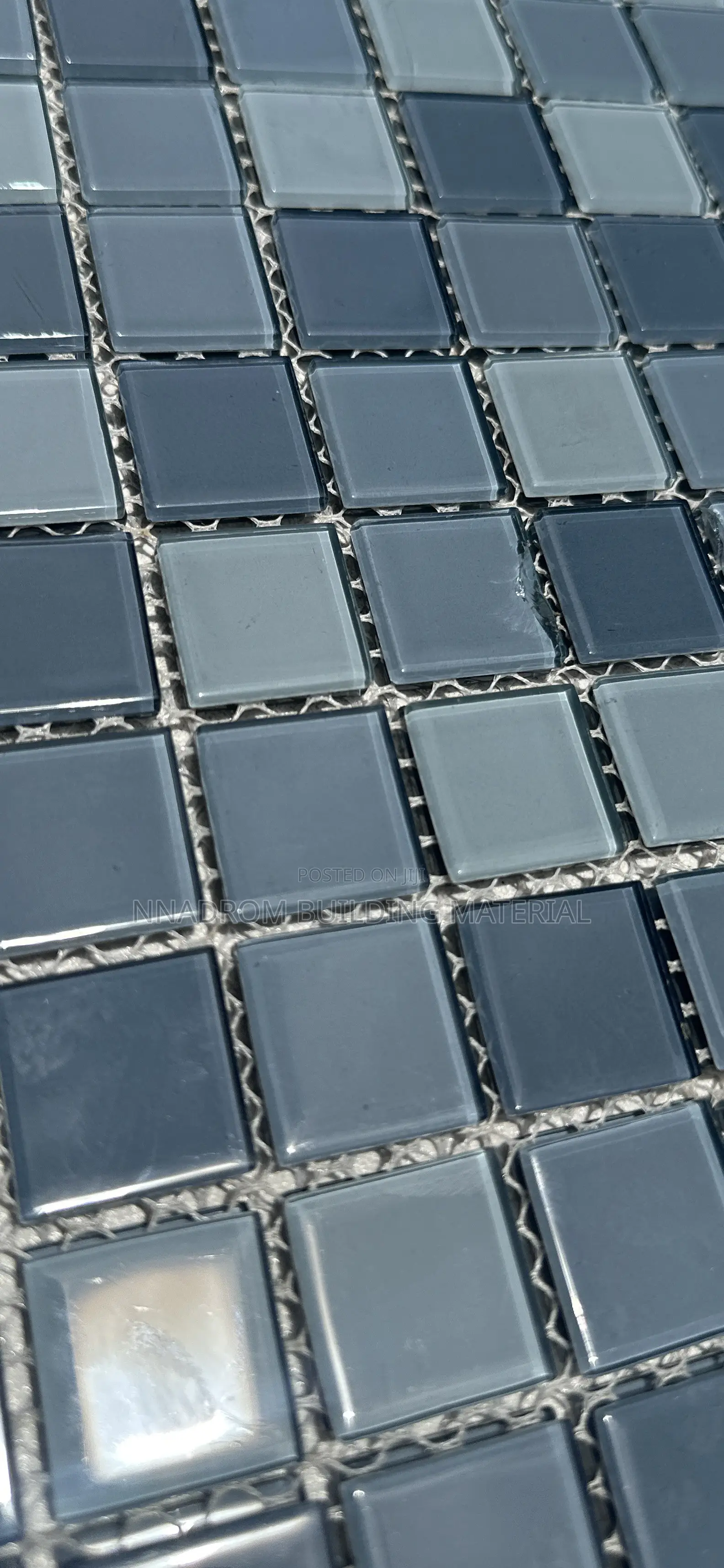 1/1 Grey Mixture Glass Mosaic