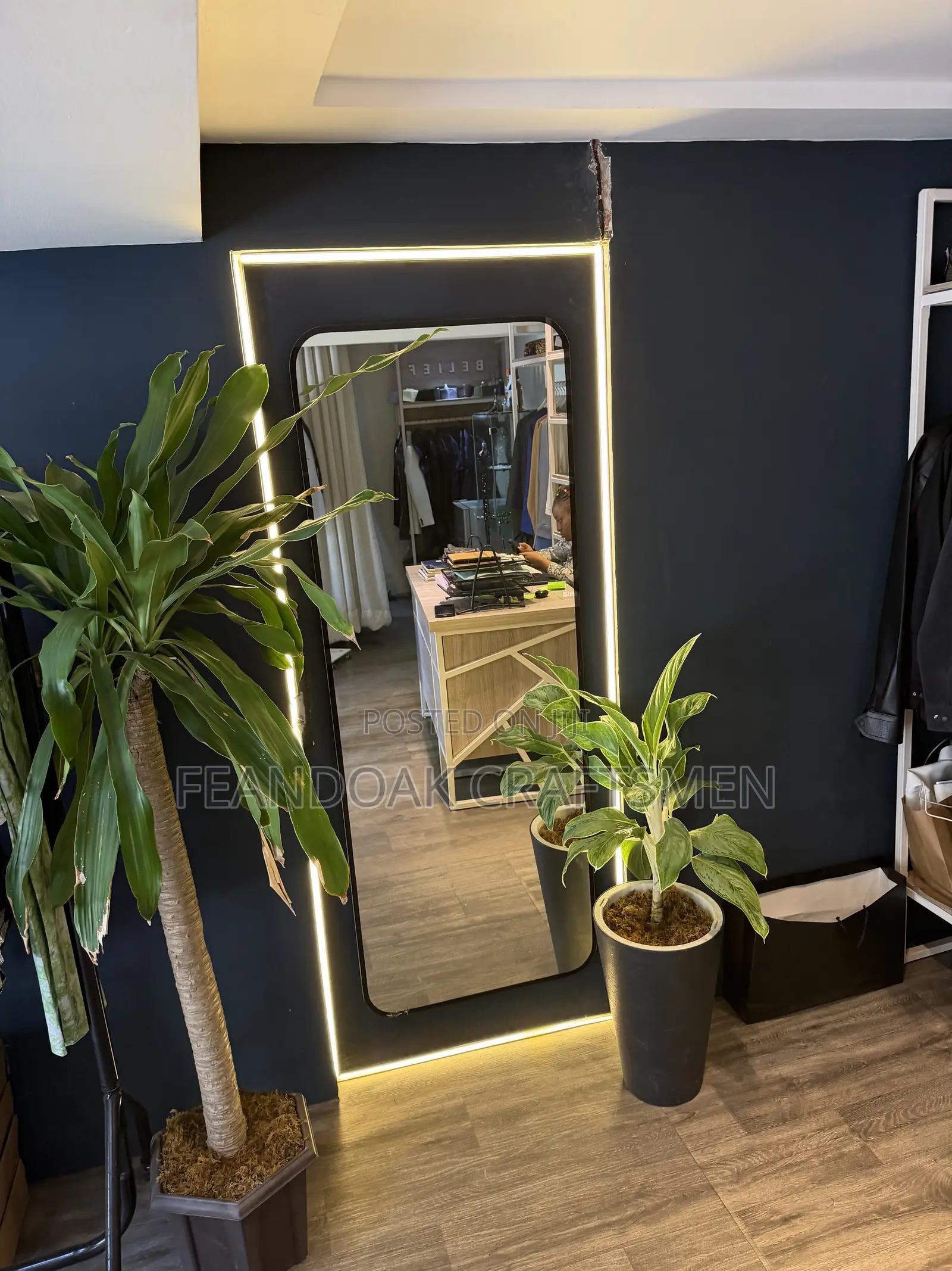 Large Full-Length LED Backlit Dressing Mirror