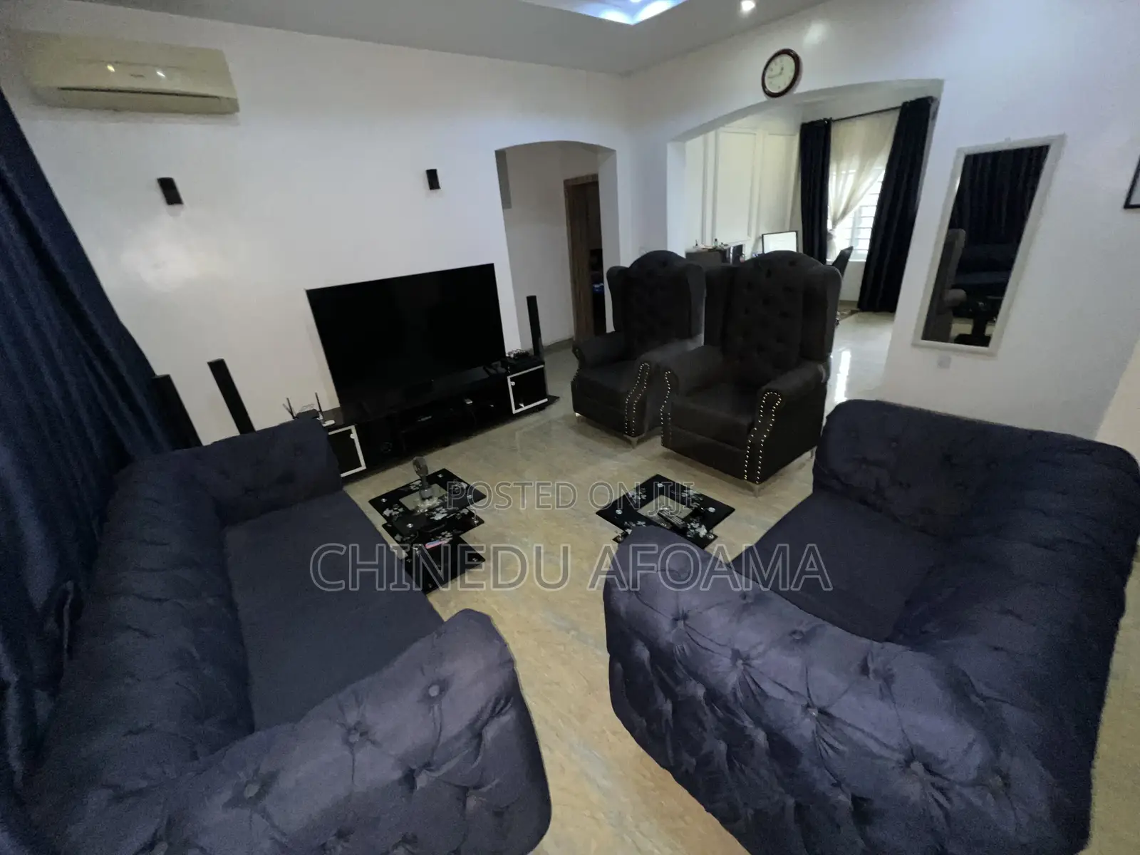 7 Seater Living Room Sofas (2 Free Stool)