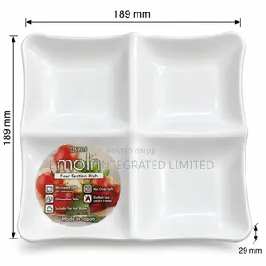 Moln 4-Section Divided Serving Plate – White