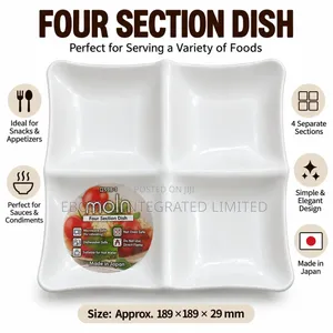 Moln 4-Section Divided Serving Plate – White