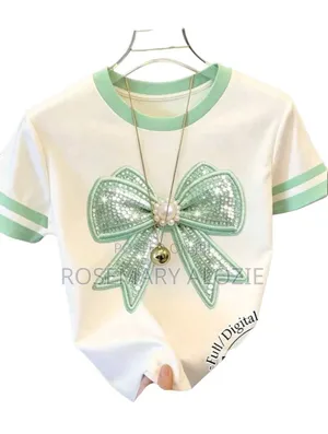 Pretty Sequin Bow Graphic Short-Sleeve T-Shirt for Girls (4 Years)