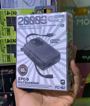 Remax FC-02 45W 20000mAh PowerBank With Built-in Dual Charging Cables