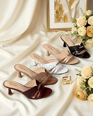 Stylish Pencil Heel Leather Slippers