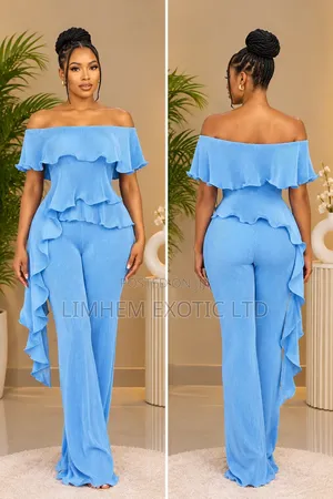 Ruffled Off-Shoulder Two-Piece Set