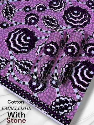 Premium Cotton Hollandais Atamfa – Embellished With Stone