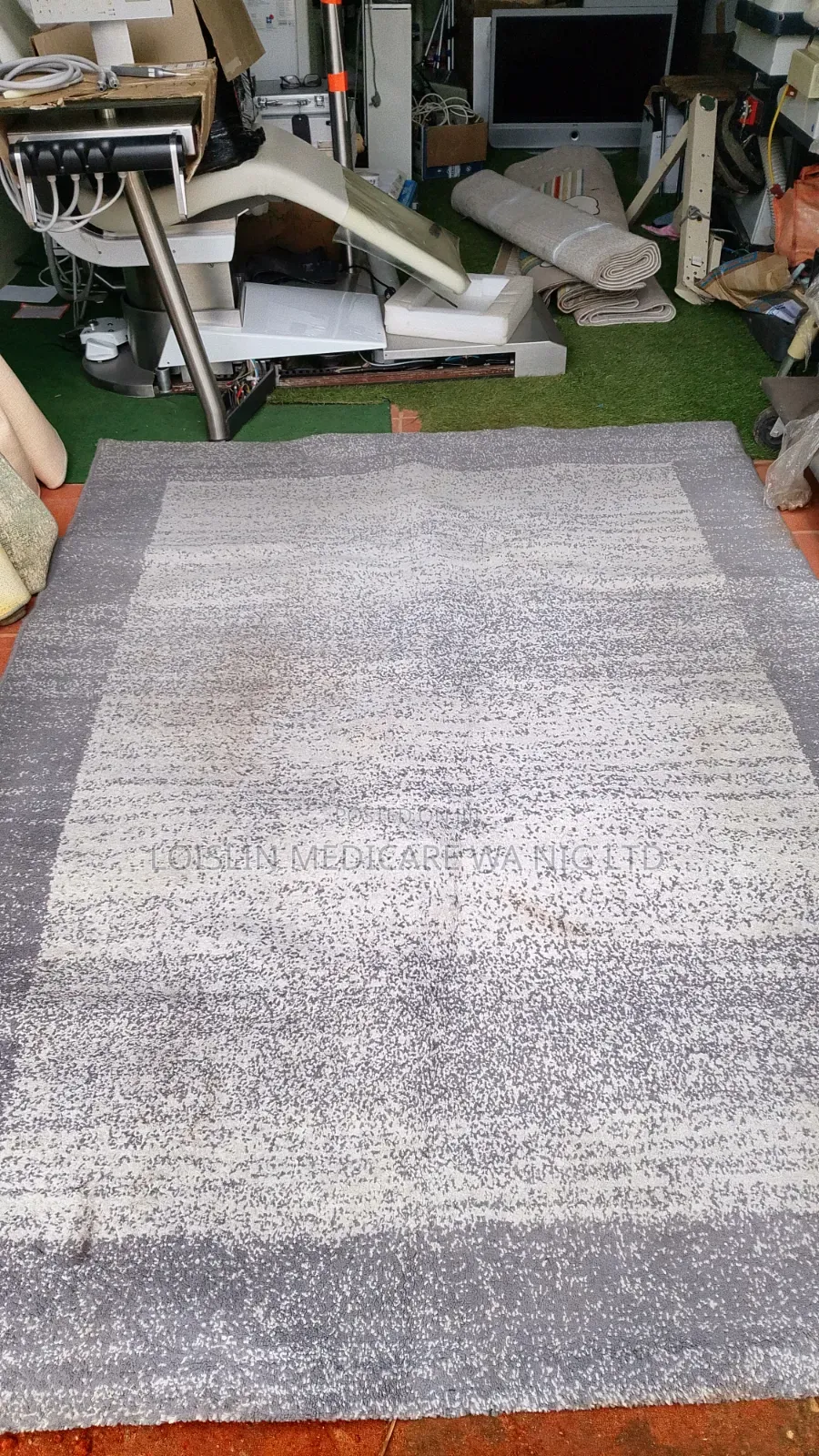 Elegant Light Grey Classic Pattern Rug