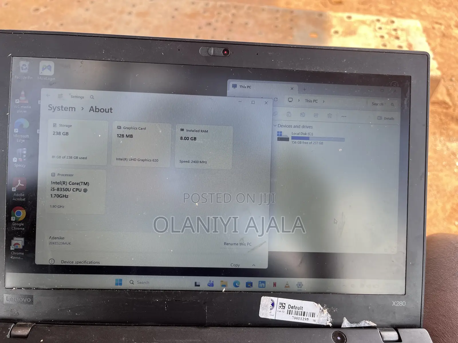 Laptop Lenovo ThinkPad X280 8GB Intel Core i5 SSD 256GB