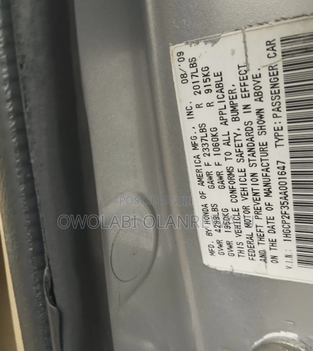 Honda Accord 2010 Silver