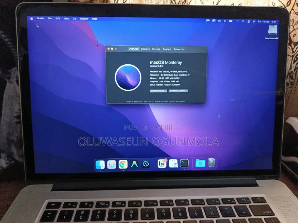 Laptop Apple MacBook Pro 2015 16GB Intel Core i7 SSD 256GB
