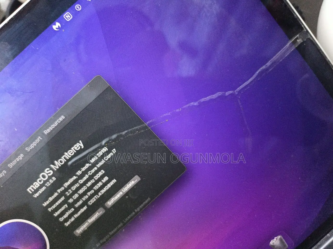 Laptop Apple MacBook Pro 2015 16GB Intel Core i7 SSD 256GB