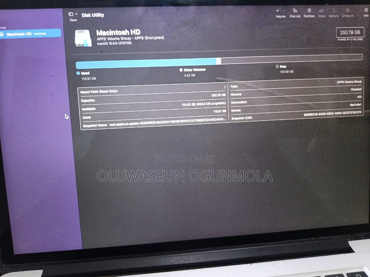 Laptop Apple MacBook Pro 2015 16GB Intel Core i7 SSD 256GB