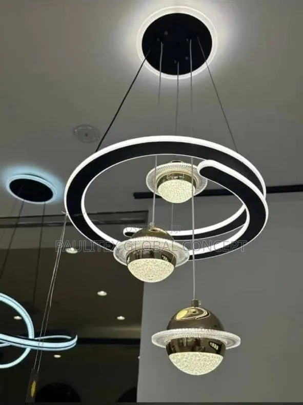 Multi-Drop LED Ring and Planet-Ball Pendant
