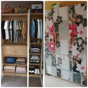 Stylish 3-Door Floral Patterned Wardrobe