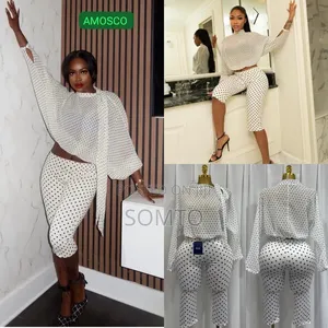 For This One: *1. Name:* White Polka Dot 2-Piece Capri Son