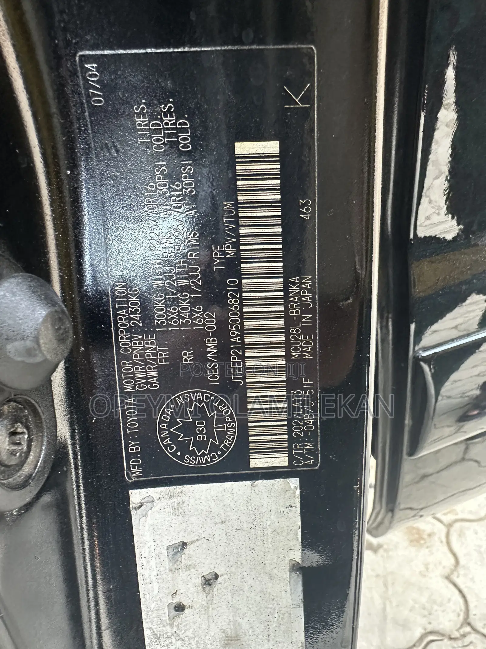Toyota Highlander Limited V6 2005 Black