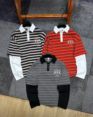 *Stripe Double Hand Polo -