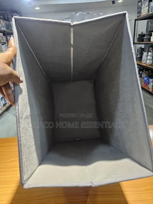 Deluxe Foldable Fabric Laundry Hamper With Lid – ( Grey Brown)