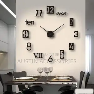 Modern 3D DIY Wall Clock - Colorful Frameless Home Decor 120cmby120cm