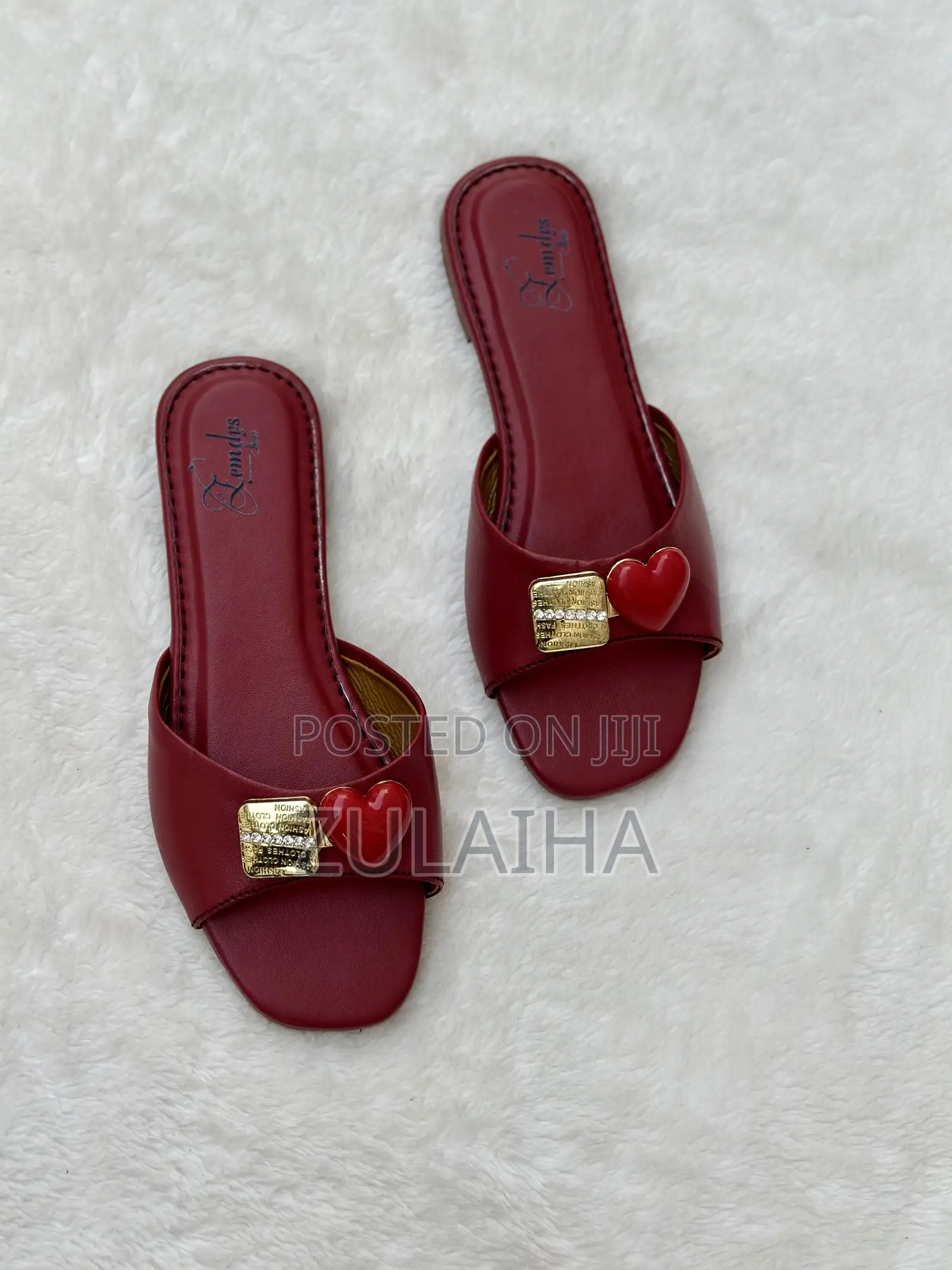 Female Burgundy Handmade Slide