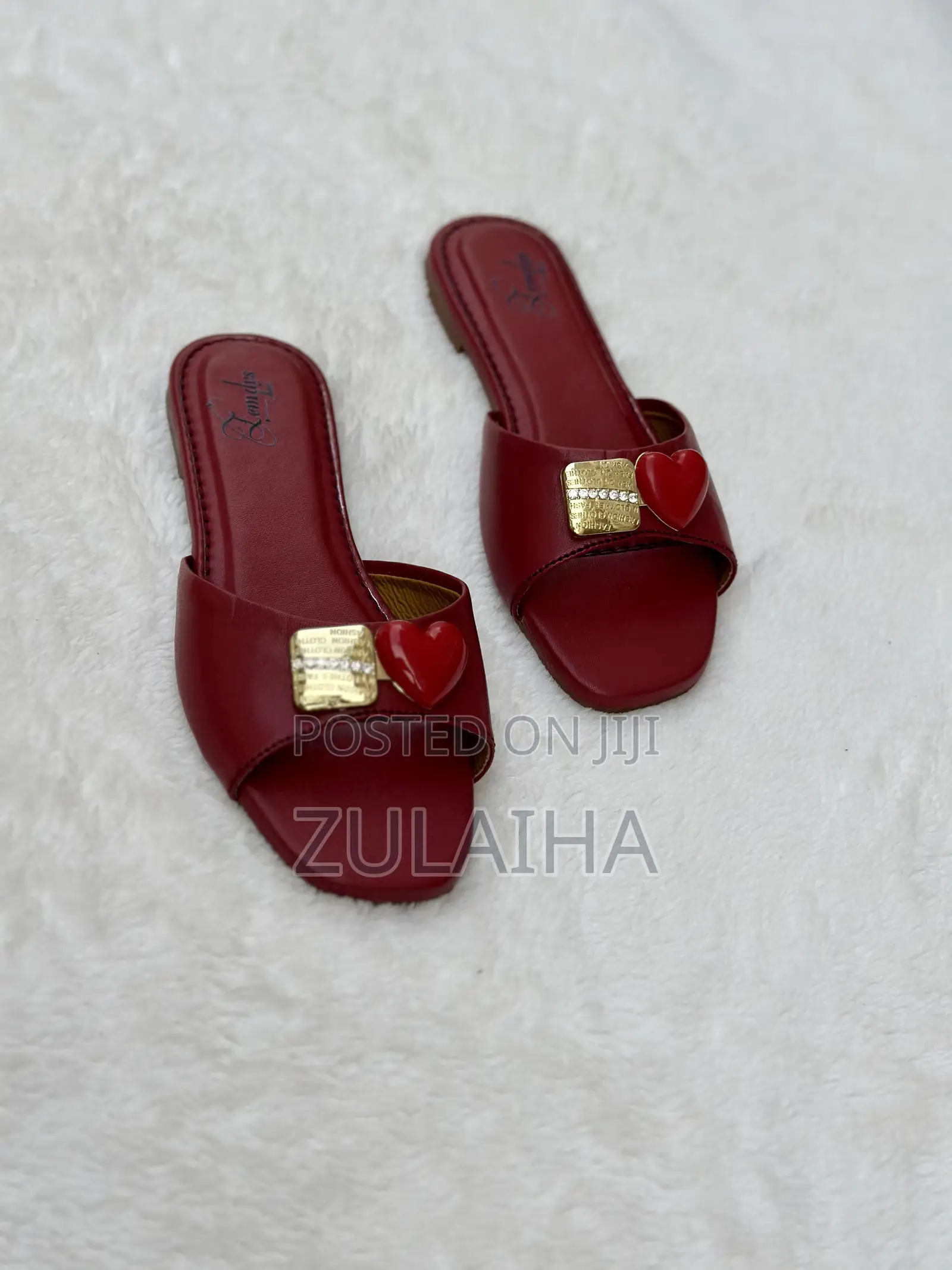Female Burgundy Handmade Slide