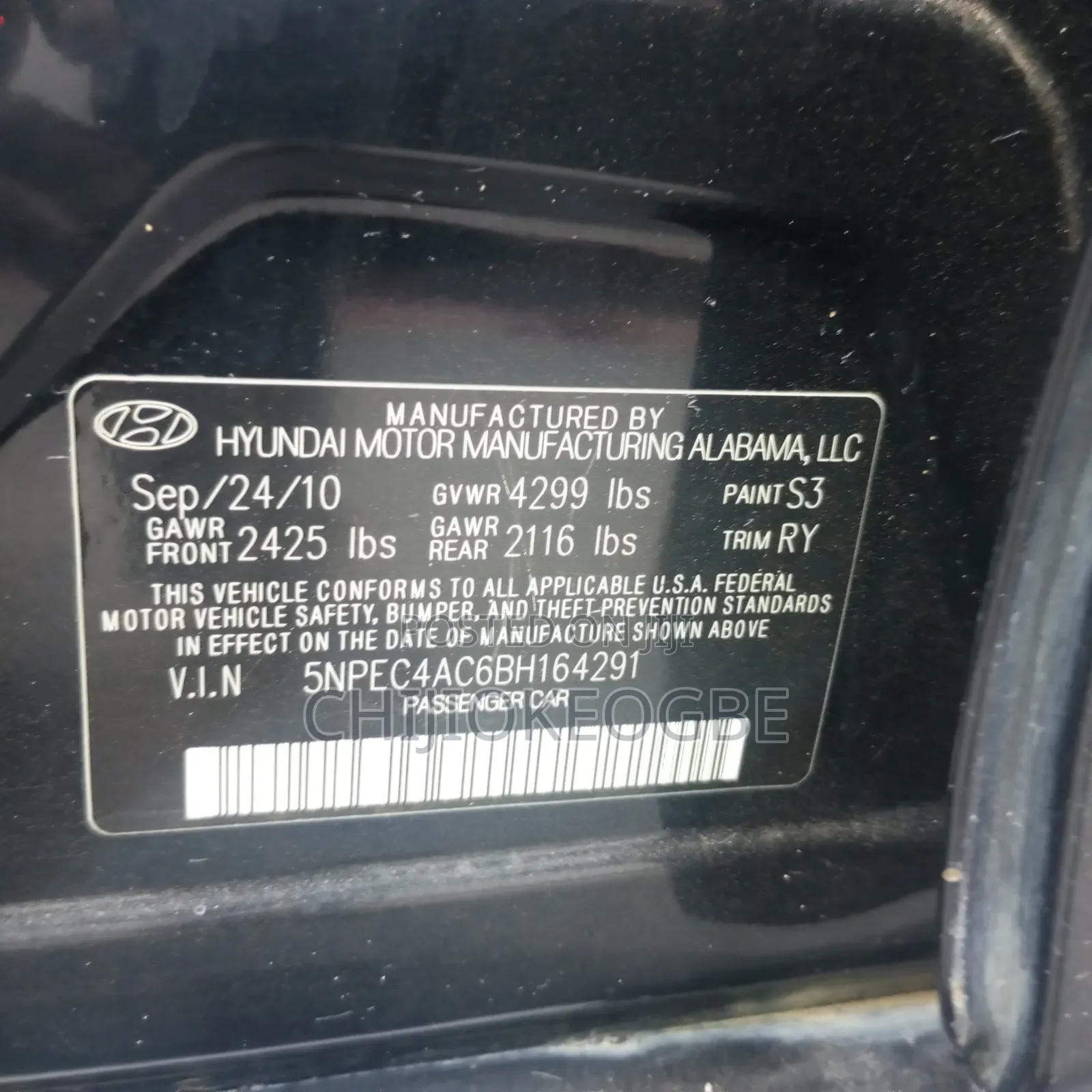 Hyundai Sonata 2011 Black