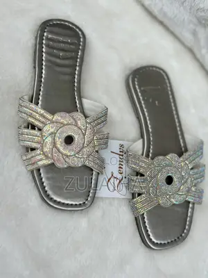 Silver Crystal Flower Slide