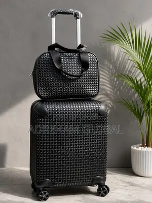 2in1 Black Premium Luxury Woven Quality Strong Iron Rod Luggage Bag