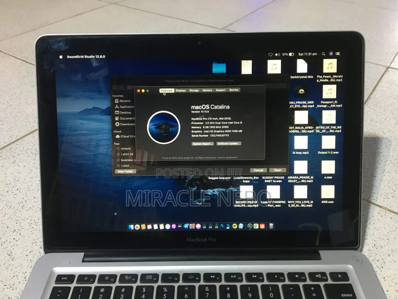 Laptop Apple MacBook Pro 2012 8GB Intel Core i5 SSD 128GB